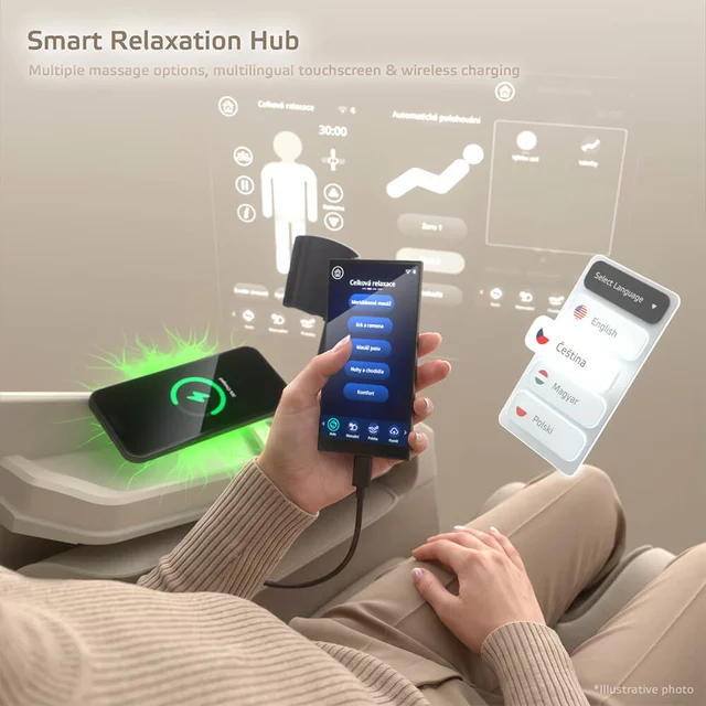 4D masszázsfotel inSPORTline Salvenza, Zero Gravity funkció, Zero Space funkció, LCD kijelző, Bluetooth-hangszórók, 34 masszázs-légpárna - fekete