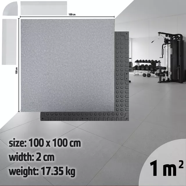 Súlyzószőnyeg inSPORTline Luxteko Waffle 100x100x2 cm, védi a padlót a sérülésektől, vízálló, könnyű karbantartás, csillapítja a zajt és a rezgéseket - fa - márvány