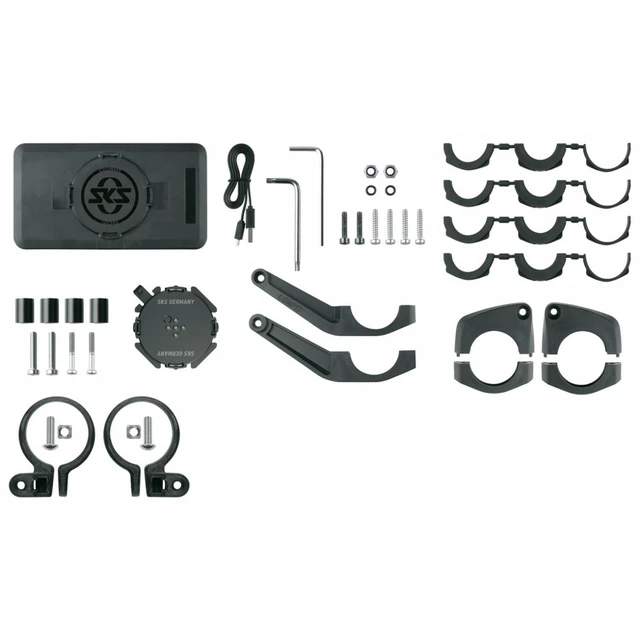 Telefontartó 10000 mAh powerbankkal SKS COMPIT, szögbeállítás, Qi-tanúsítás, durva terepen is használható, microUSB kábel