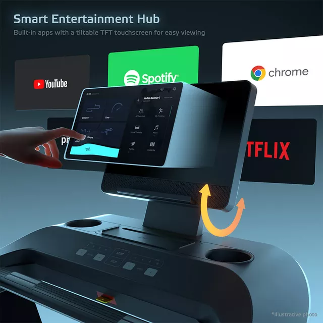 Futópad inSPORTline ZenRun 300, 15,6"-os TFT érintőképernyős kijelző, 22 km/h sebesség, Easy Fold rendszer, Silent Motion technológia