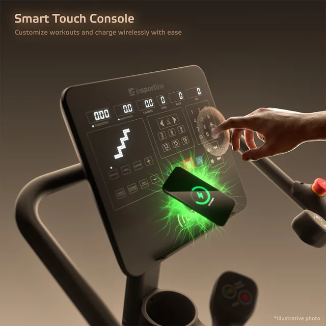 Fitness lépcsőzőgép inSPORTline Velocer STP Lite, csúszásgátló bevonat, LED-kijelző, 160 kg teherbírás, 36 program, elektromágneses fékrendszer
