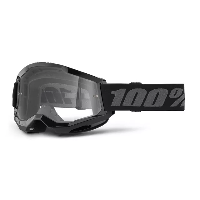 Gyerek motocross szemüveg 100% Strata 2 Youth - sárga, átlátszó plexi