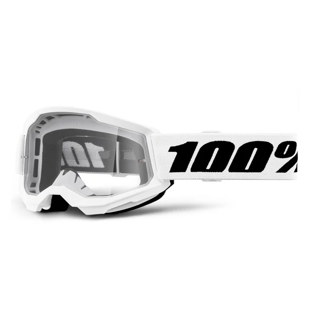 Gyerek motocross szemüveg 100% Strata 2 Youth - sárga, átlátszó plexi