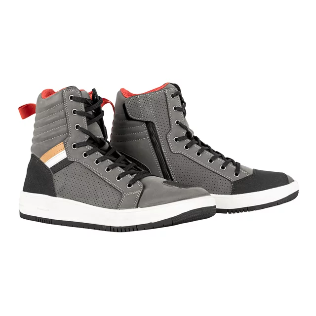 Motoros csizma W-TEC Sueden, bokavédelem,  légáteresztő belső háló, csúszásmentes talp, szellőzőnyílások, megerősítés - szürke