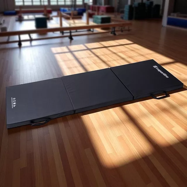 Összehajtható gimnasztikai szőnyeg inSPORTline Trifold 195x90x5 cm - barna