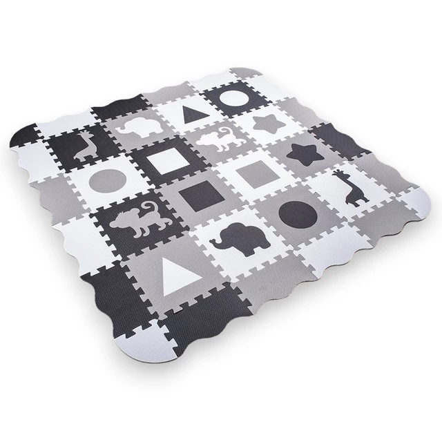 Habszivacs puzzle szőnyeg védőfallal inSPORTline Trastino 30,5x30,5x1 cm, 36 db