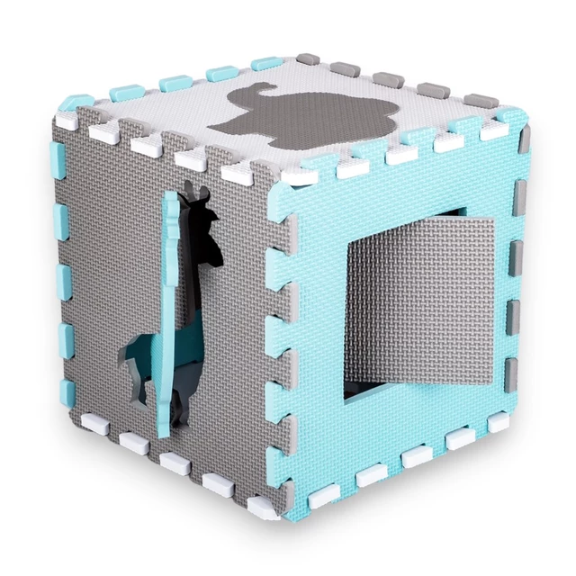 Szivacs puzzle Játszómatrac védőfallal inSPORTline Smarfino 30,5x30,5x1 cm, 36 db