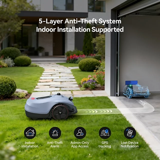 Robotfűnyíró Hookii Neomow X2 SE (3000m²), intelligens akadályfelismerés, tiltott zónák kiválasztása, egyszerű karbantartás, automatikus esőérzékelés