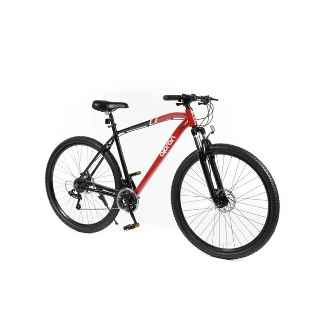 Férfi hegyikerékpár Olpran ASTACUS Man 29", könnyű alumínium váz, Shimano alkatrészek, 21 fokozat, Shimano hátsó váltó, 160 mm-es tárcsák - sötétpiros/fekete