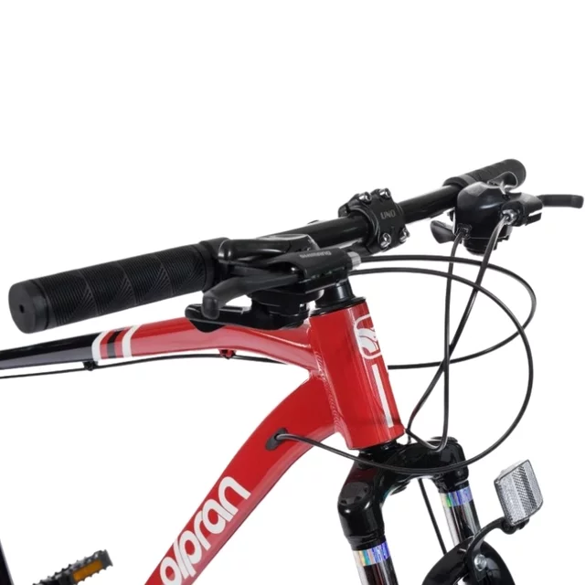 Férfi hegyikerékpár Olpran ASTACUS Man 29", könnyű alumínium váz, Shimano alkatrészek, 21 fokozat, Shimano hátsó váltó, 160 mm-es tárcsák - sötétpiros/fekete