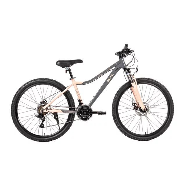 Junior hegyikerékpár Olpran Strix 26", 125-145 cm, 21 fokozatú Shimano váltórendszer, minőségi alumínium váz, kitámasztó, rugózó első villa - szürke/rózsaszín - szürke/rózsaszín