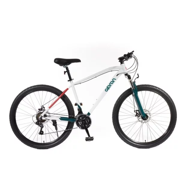 Mountain bike Olpran CANIS 27,5", 18 sebességes Shimano hajtás, könnyű alumínium váz, széles áttételtartomány, kiváló stabilitás,zökkenőmentes haladás - fehér/sötét petróleumszínű/sötétpiros - fehér/sötét petróleumszínű/sötétpiros