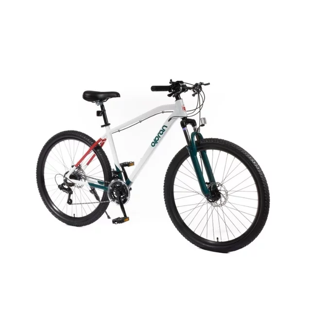 Mountain bike Olpran CANIS 27,5", 18 sebességes Shimano hajtás, könnyű alumínium váz, széles áttételtartomány, kiváló stabilitás,zökkenőmentes haladás - fehér/sötét petróleumszínű/sötétpiros