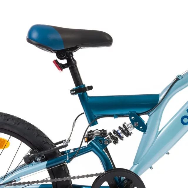 Gyermek teleszkópos kerékpár Olpran Vipera 20", 120-135 cm, 6 sebességes Shimano váltórendszer, első és hátsó V-fékek, Hi-Ten acélszerkezet - fehér/petrolkék