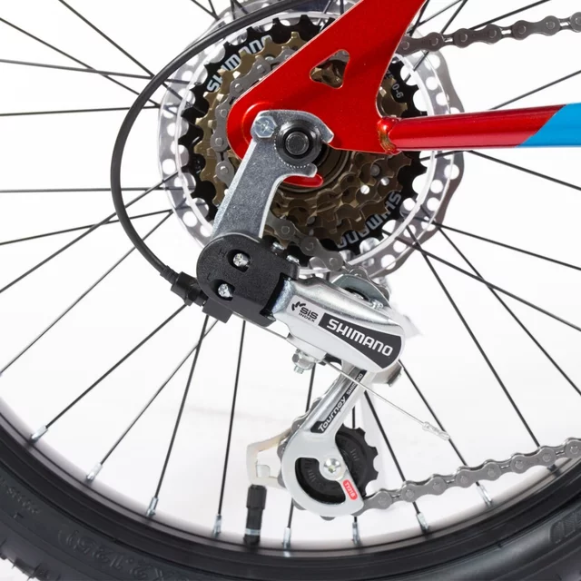 Gyerekkerékpár Olpran Papilio DISC 20" - 2026-os modell, 6 sebességes Shimano váltó, 13"-es HI-TEN acélváz, puha nyereg, elülső és hátsó tárcsafékek - kék/fekete
