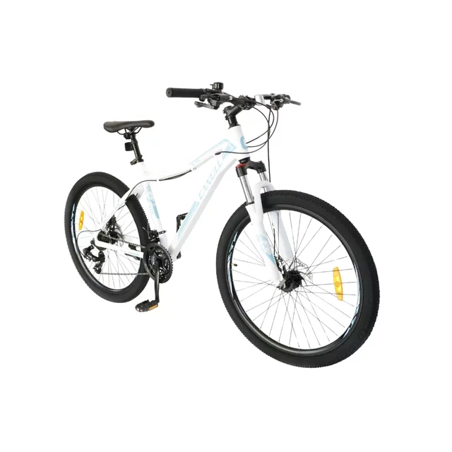 Junior kerékpár Canull XC 261 Lady 26" - 2026-os modell, 13  kg össztömeg, 21 sebességes Shimano váltórendszer, lockout funkciós rugózó villa - fehér/türkiz