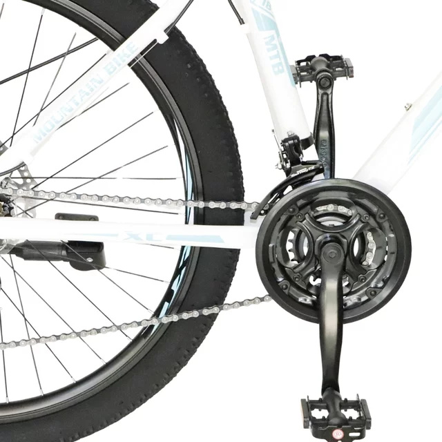 Junior kerékpár Canull XC 261 Lady 26" - 2026-os modell, 13  kg össztömeg, 21 sebességes Shimano váltórendszer, lockout funkciós rugózó villa - fehér/türkiz