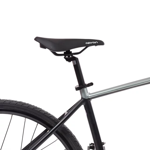 Gravel elektromos kerékpár Olpran e-Gravel 28" 360Wh - 2026-os modell, hatótávolság akár 90 km, Jabo 100SX hátsó motor, Kenda 700x38C gumiabroncsok - szürke/fekete