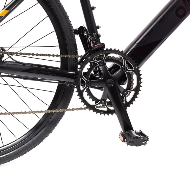 Gravel elektromos kerékpár Olpran e-Gravel 28" 360Wh - 2026-os modell, hatótávolság akár 90 km, Jabo 100SX hátsó motor, Kenda 700x38C gumiabroncsok - szürke/fekete