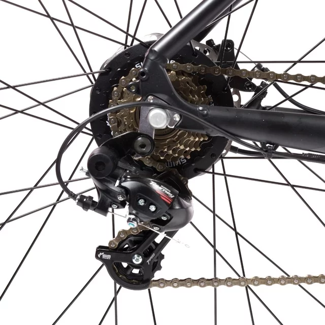 Gravel elektromos kerékpár Olpran e-Gravel 28" 360Wh - 2026-os modell, hatótávolság akár 90 km, Jabo 100SX hátsó motor, Kenda 700x38C gumiabroncsok - szürke/fekete