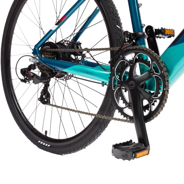 Gravel elektromos kerékpár Olpran e-Gravel 28" 360Wh - 2026-os modell, hatótávolság akár 90 km, Jabo 100SX hátsó motor, Kenda 700x38C gumiabroncsok - szürke/fekete
