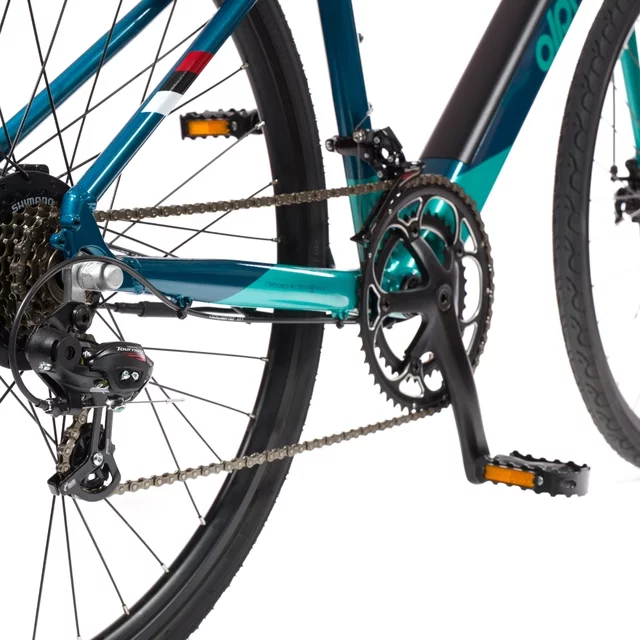 Gravel elektromos kerékpár Olpran e-Gravel 28" 360Wh - 2026-os modell, hatótávolság akár 90 km, Jabo 100SX hátsó motor, Kenda 700x38C gumiabroncsok - szürke/fekete