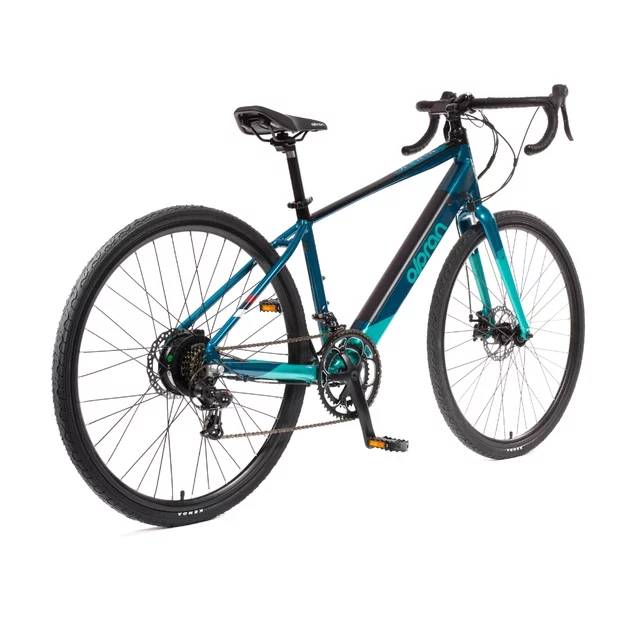 Gravel elektromos kerékpár Olpran e-Gravel 28" 360Wh - 2026-os modell, hatótávolság akár 90 km, Jabo 100SX hátsó motor, Kenda 700x38C gumiabroncsok - szürke/fekete