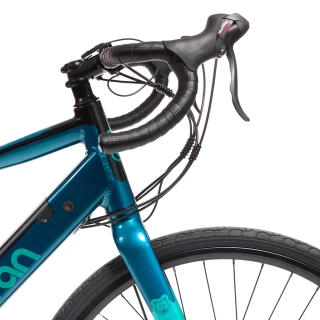 Gravel elektromos kerékpár Olpran e-Gravel 28" 360Wh - 2026-os modell, hatótávolság akár 90 km, Jabo 100SX hátsó motor, Kenda 700x38C gumiabroncsok - szürke/fekete