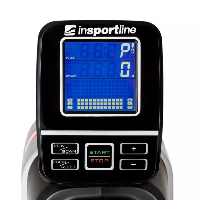 Evezőgép inSPORTline Yukona, mágnesfékes, állitható, elektromos, mágnesfékes, 16 terhelési szint, max 110kg, max 185cm, pulzus, HRC, súly 20kg