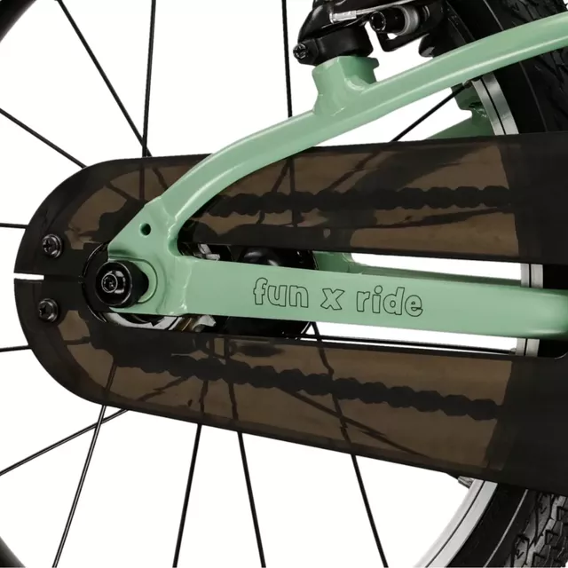 Gyerekkerékpár Kross Liftie 16" Gen 009, VEE RAIL keskeny gumiabroncsok, állítható kormány, féknyerges fék, alumínium váz - zöld / fekete / matt