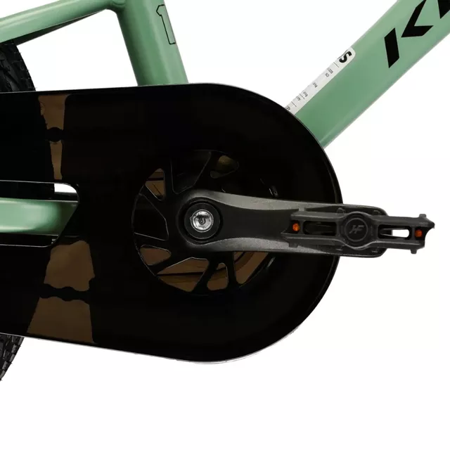 Gyerekkerékpár Kross Liftie 16" Gen 009, VEE RAIL keskeny gumiabroncsok, állítható kormány, féknyerges fék, alumínium váz - zöld / fekete / matt