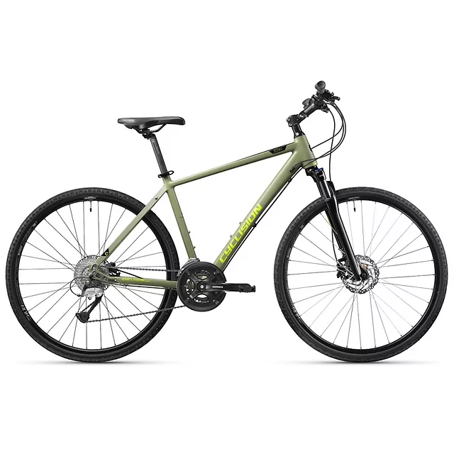 Férfi cross kerékpár Cyclision Zodin 3 MK-II 28", 16 sebességes Shimano váltórendszer, Chaoyang MAKO SHARK gumiabroncsok, Shimano mechanikus tárcsafék - Azúr Acél -  Flash Army