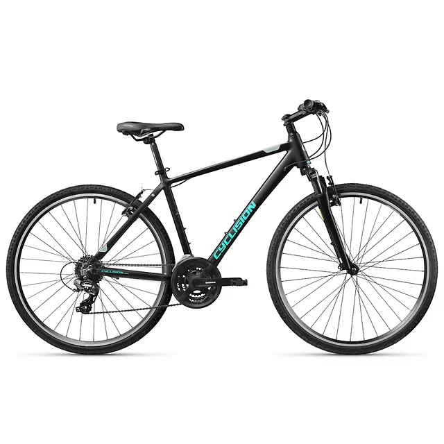 Férfi cross kerékpár Cyclision Zodin 5 MK-II 28", Shimano 21 sebességes váltórendszer, SR SUNTOUR M3010 rugós villa, Chaoyang MAKO SHARK gumiabroncsok - Azúr Acél - Sötét Mentás