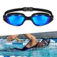 Úszószemüveg inSPORTline Clariflow Mirror, tükörbevonat, Anti-fog technológia, 100%-os UV-védelem, szilikon pánt, puha szilikon tömítés - fekete kék tükrös üveggel