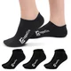 Antibakteriális bokazokni bambuszból 3 pár inSPORTline Silvatic Ankle AG+, unisex, kényelmes, rugalmas, antibakteriális - fekete - fekete
