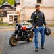 Férfi motoros farmer W-TEC Arikaro, levehető CE protektorok, aramidszálas megerősítés, AirVent rendszer - fekete