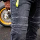 Férfi motoros farmer W-TEC Biterillo Evo, sztreccs panelek, rugalmas anyag, hálós bélés, aramidszál erősítés - fekete