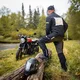 Motoros nadrág W-TEC Daimick, kivehető 1. szintű CE térdvédő, kivehető szigetelő bélés, AirVent System, fényvisszaverő elemek - fekete-szürke