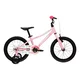 Könnyű gyermekkerékpár Kross Mini 4.0 16", 2026-os modell, 100-120 cm, 8,5 kg, segédkerekek, kényelmes nyereg, ergonomikus markolatok, alumínium váz - rózsaszín/fehér/fényes - rózsaszín/fehér/fényes