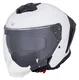 Motoros sisak W-TEC Voltik, aerodinamikusan kialakított héj, zárható szellőzőrendszer, Pinlock® 70 előkészítés, mikrometrikus csat zárással - fényes fehér - fényes fehér