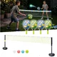 Világító pickleball szett inSPORTline LRS400, tartós anyag, praktikus, világító műanyagból készült, 4 játékos számára, EN71 biztonsági tanúsítvány