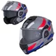 Felhajtható motoros bukósisak W-TEC Zoroz P/J, zárható szellőzőrendszer, fém reteszelő mechanizmus, Pinlock® 70 előkészítés - Matt Fekete -Fluoreszkáló Rózsaszín - Fényes Trikolór