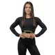 Női hosszú ujjú crop top Nebbia INTENSE Perform 839 - fekete