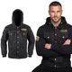 Motoros kabát W-TEC Black Heart Reeftor, cipzáras kapucni húzózsinórral, meghosszabbított hosszúság, steppelt belső bélés, hosszú ujjak - fekete