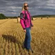 Női softshell motoros kabát W-TEC Alenalla - fekete-rózsaszín