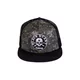 Baseballsapka BLACK HEART Bastard Skull Trucker, egyenes napellenző, hálós hátoldal, műanyag pánt - khaki-fekete
