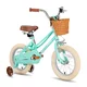 Gyermekkerékpár kosárral Joystar Retro 14", 92-120 cm, kiegészítő segédkerekek , csengő, szilárd acélváz, mintázott felfújható kerekek, puha ülés - sárga