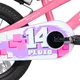 Gyermekkerékpár Joystar Pluto 12", 82-105 cm, könnyen kezelhető fékek, strapabíró acélváz, zárt láncvédő, állítható nyeregmagasság - lila
