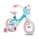 Gyermekkerékpár kosárral és segédkerekekkel Joystar Angel 14", 91-119 cm, stílusos kosár, strapabíró váz, hátsó kontrafék, leszerelhető segédkerekek - kék