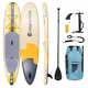 SUP kiegészítőkkel inSPORTline WaveTrip 11'6" G3 - korall - sárga